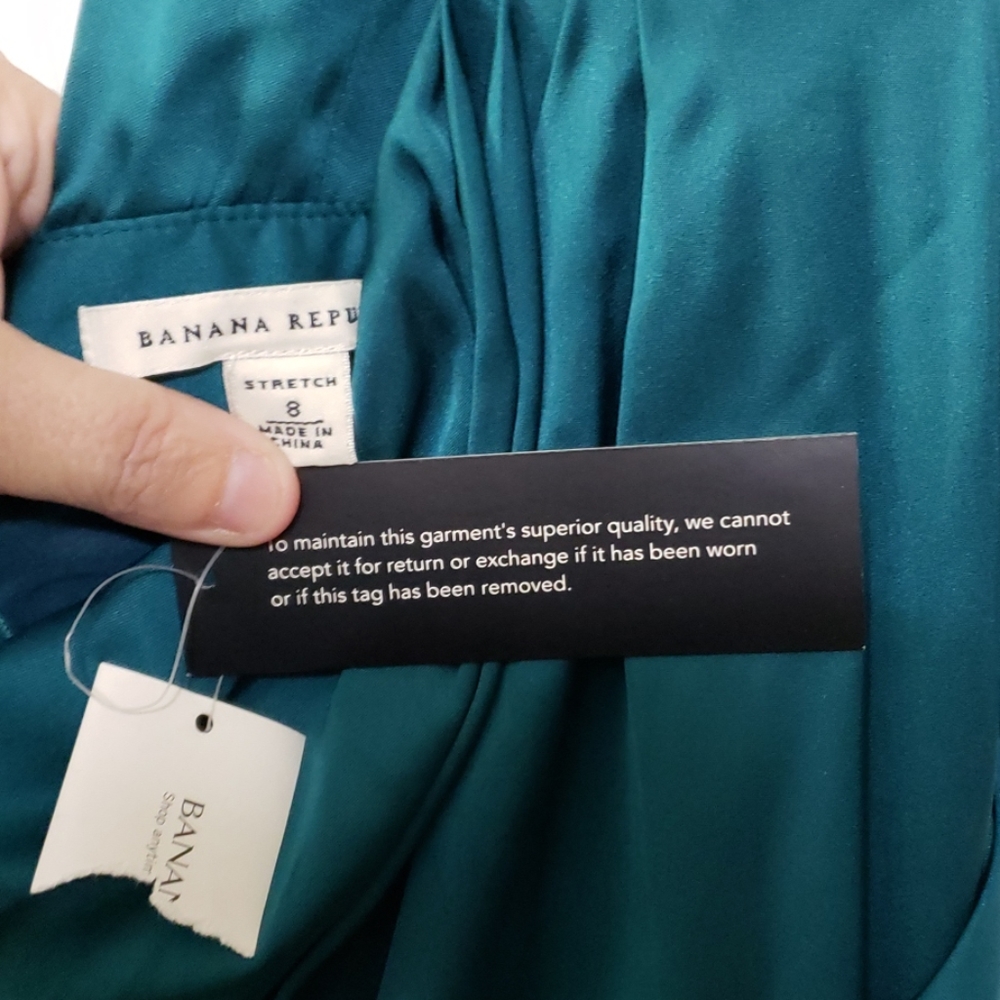 Banana republic one shoulder green silk dress 8 - Picture 5 of 5